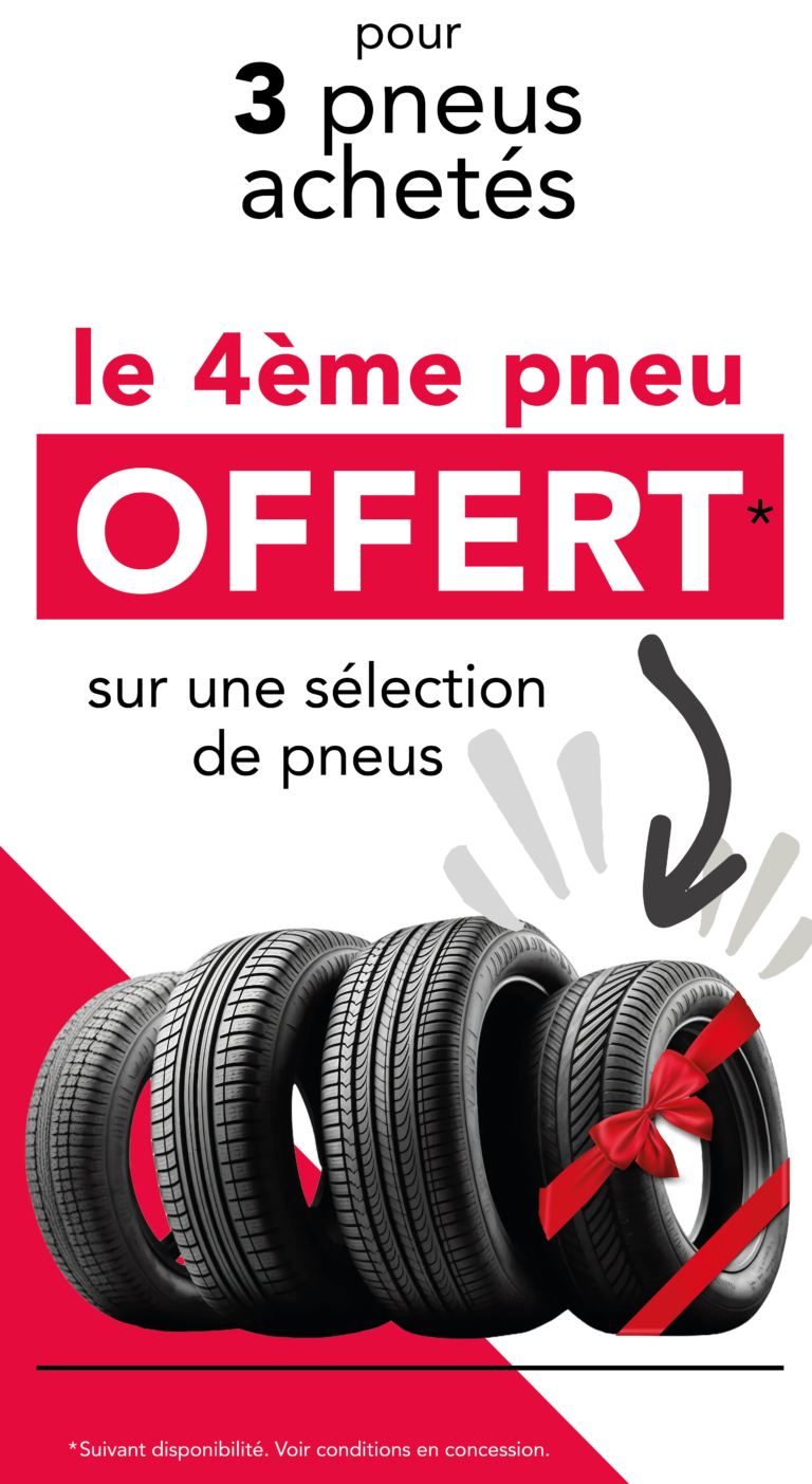 kakémono 3 pneus achetés 4eme offert